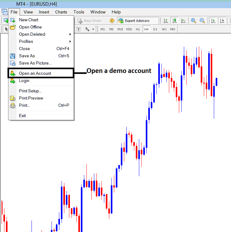How to Open New Demo Trading Practice Account From MetaTrader Stock Indices Trading Software - How to Open a Stock Indices Trading Demo Account on MetaTrader 4 Indices Trading Platform - MT4 Stock Indices Trading Demo Account - MT4 Demo Stock Indices Trading Account - Stock Indices Trading Demo MetaTrader 4