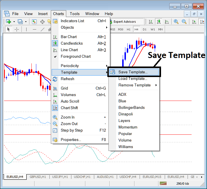 How Do I Save a Template of a Indices Trading System on MT5?