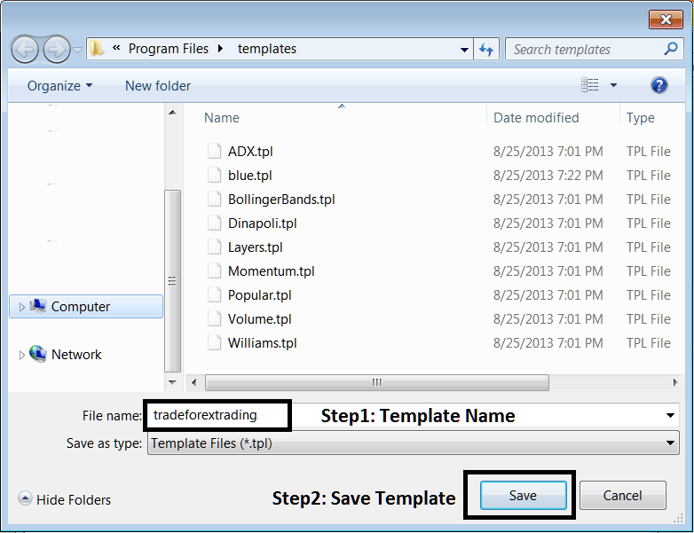 Create a Indices Trading System Template on MT5 - Indices Trading MetaTrader 5 Templates on the Charts Menu in the MetaTrader 5 Platform