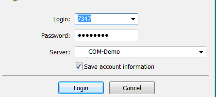 Save Demo Account Information Login and Password