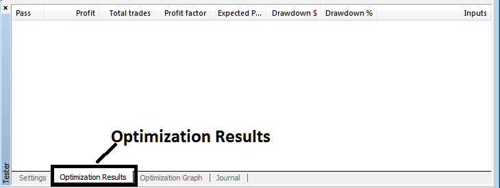 MT4 Indices Expert Advisor Strategy Tester PDF - MetaTrader 4 Stock Index Trading EA Strategy Tester Simulator Window