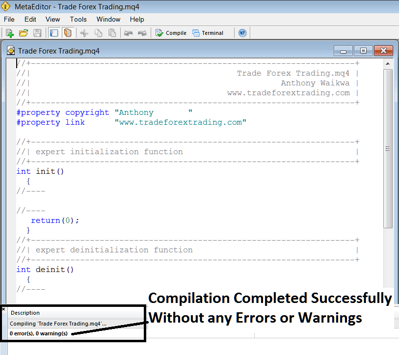MetaEditor Programming Adding an Automated Indices EA on MT5