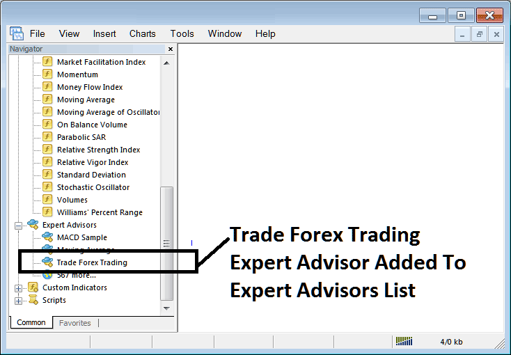 Automated Indices Expert Advisor Added on MT5 List of Installed Automated Indices Trading EAs