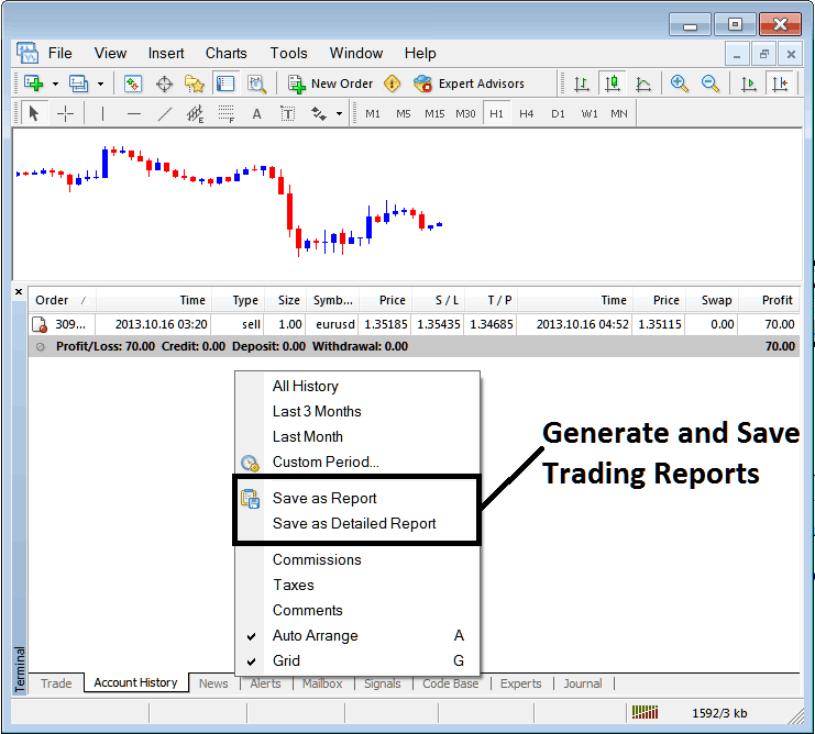 Generating Trading Reports & Detailed Trading Reports on MT5 - MT5 Transactions Tab Panel - Index MT5 Online Platform