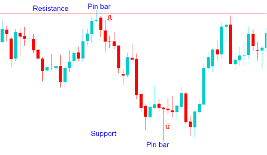 Pin Bar Combined with Support and Resistance Levels