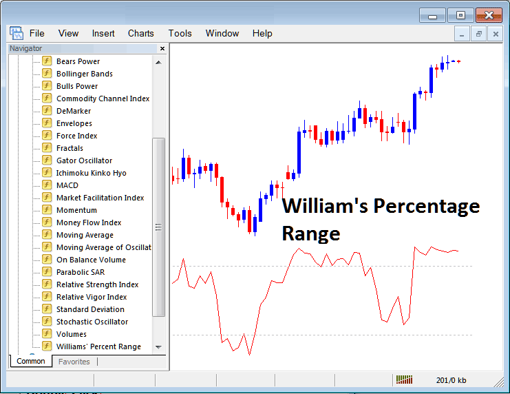 How to Trade Indices with Williams Percentage Range Indicator on MT4 - How to Place Williams Percentage Range Indicator on Stock Index Chart